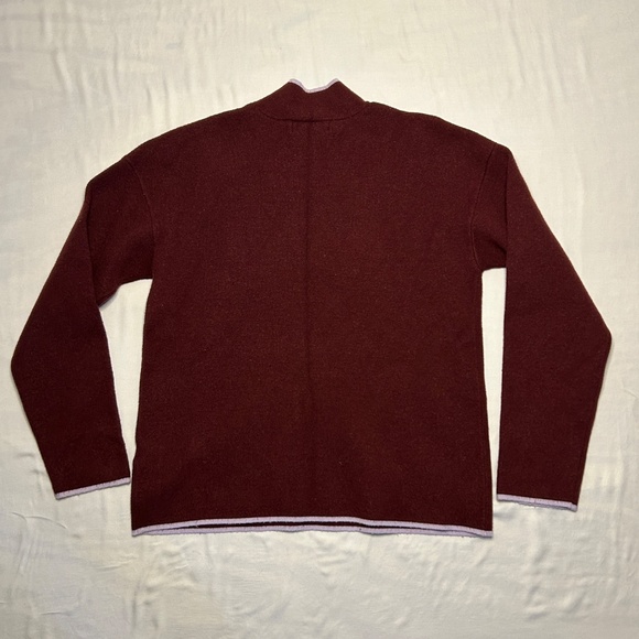 Anthropologie Lizzie Women’s Mock Neck Sweater Burgundy Sz S - Picture 5 of 9